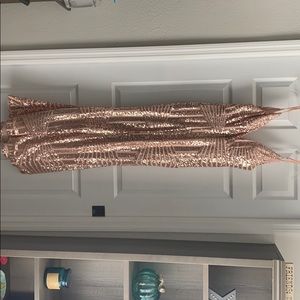 Sequins rose gold formal evening gown